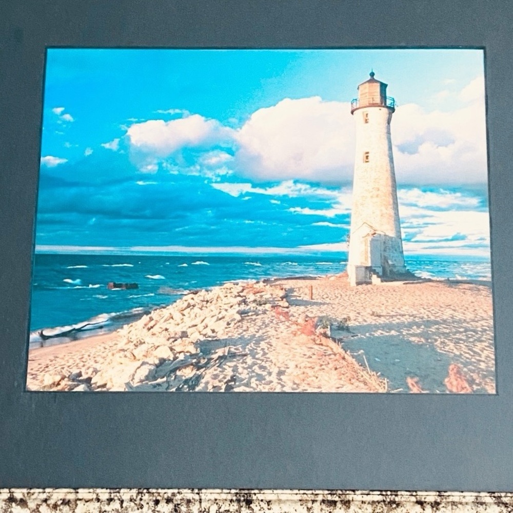 Lighthouse Picture In Steel Frame - Picture 2 of 7